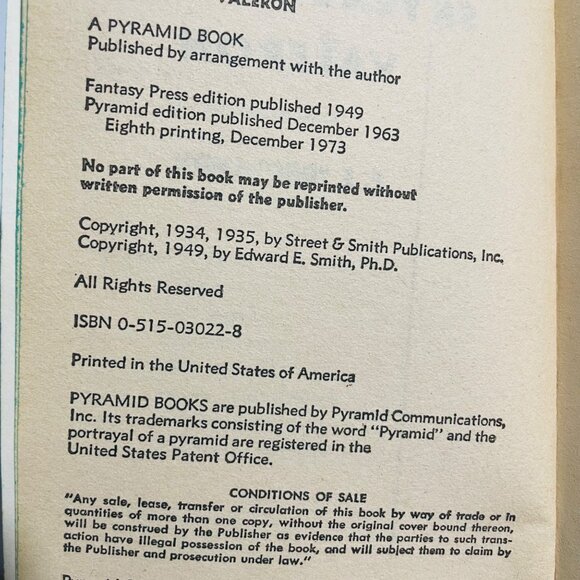 E.E. Doc Smith Skylark Of Valeron Paperback Sci-Fi Book By Pyramid Book 1963 - Picture 6 of 6